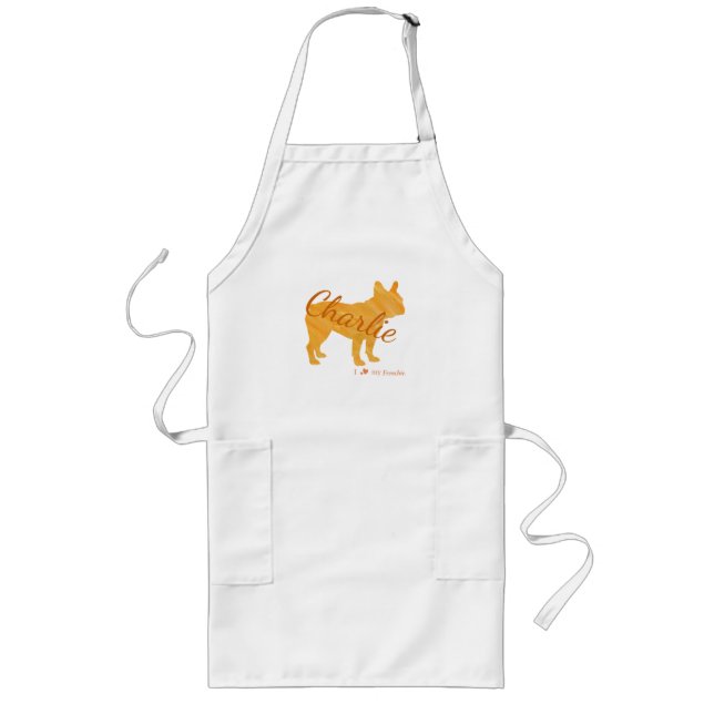 Tablier Long Customizable French Bulldog Pastel Orange Frenchie (Devant)