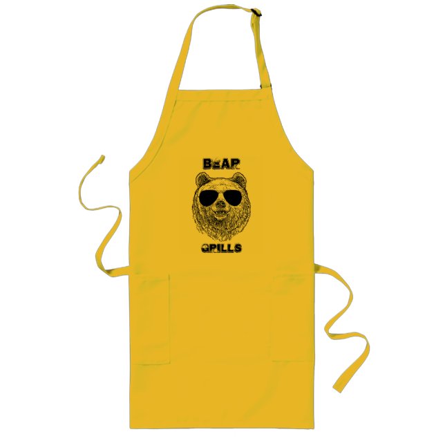 Tablier Long Customize BEAR GRILLS Men Funny Gift for Him  (Devant)