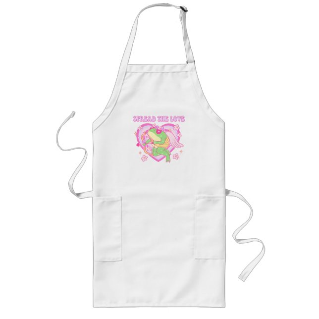 Tablier Long Cute Cupid Frog - Étaler l'amour (Devant)