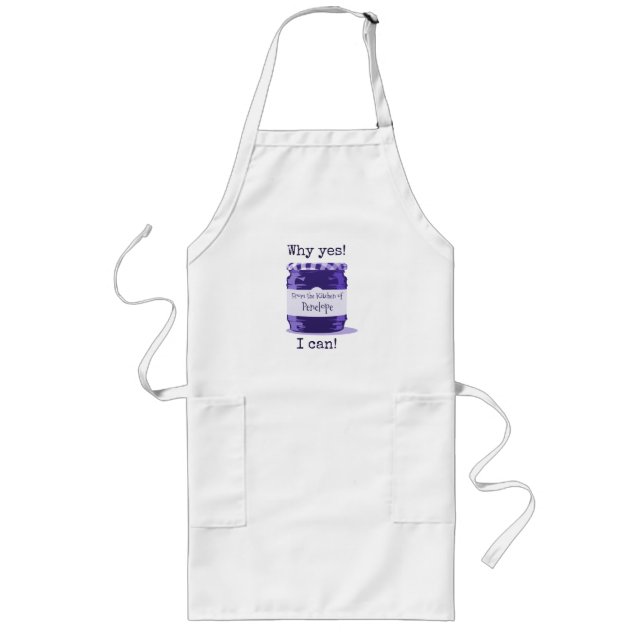 Tablier Long Cute Purple Home Canning (Devant)