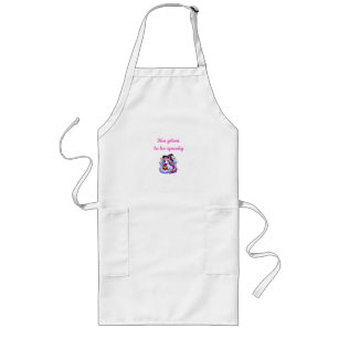 Tablier Long Cute Unicorn Witch Illustration – "Too Glam to Be