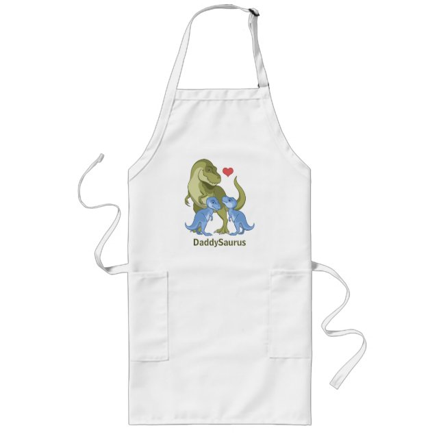 Tablier Long DaddSaurus T-Rex & Twin Baby Boy Dinosaures (Devant)