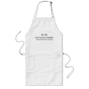 Tablier Long Design de poche avec monogramme minimaliste et log