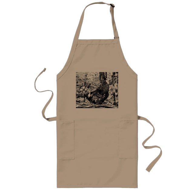 Tablier Long Dessin de coq imprimé sur Apron (Devant)