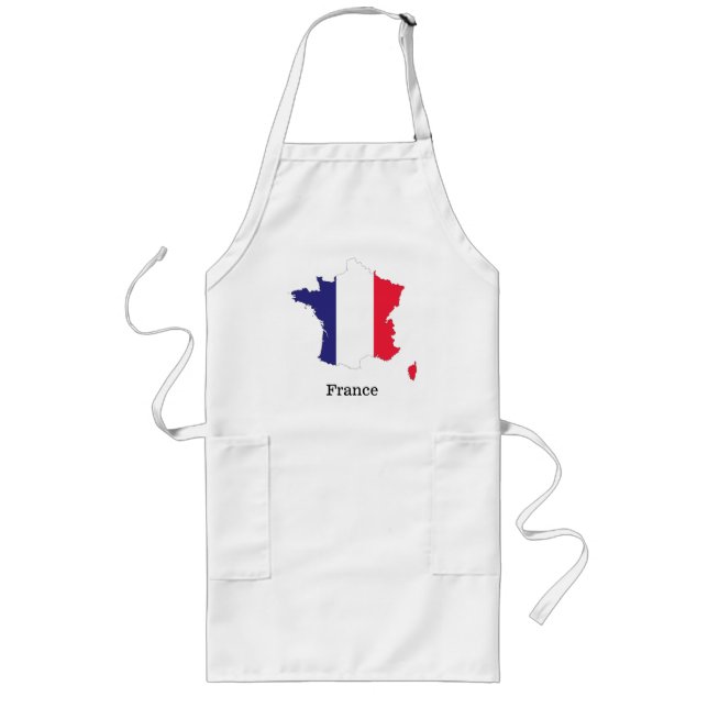 Tablier Long Dessin de souvenir de drapeau de la France sur une (Devant)