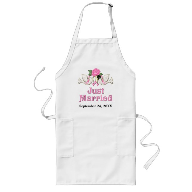 Tablier Long Dove & Rose - T-shirt juste marié (Devant)
