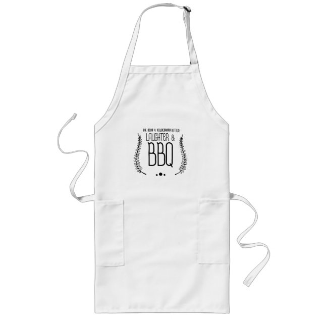 Tablier Long Dr. Nom BBQ Rires Réparation Apron (Devant)