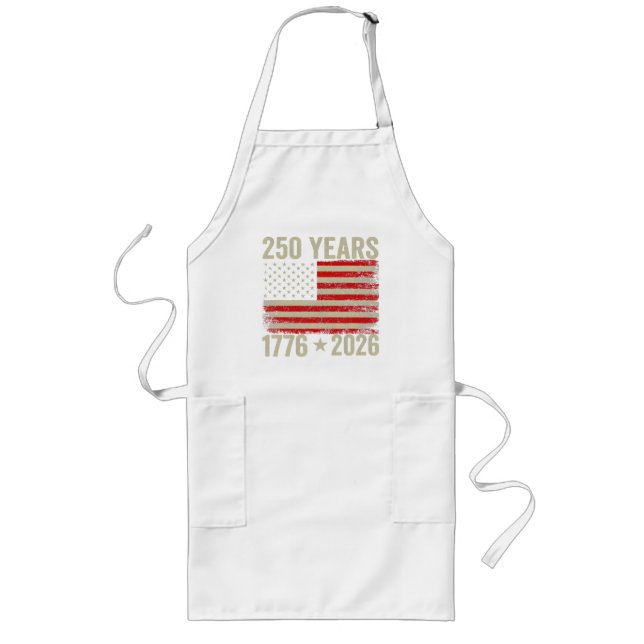 Tablier Long Drapeau américain 250 ans 1776-2026 (Devant)