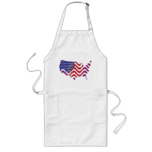 TABLIER LONG DRAPEAU AMÉRICAIN WAVY