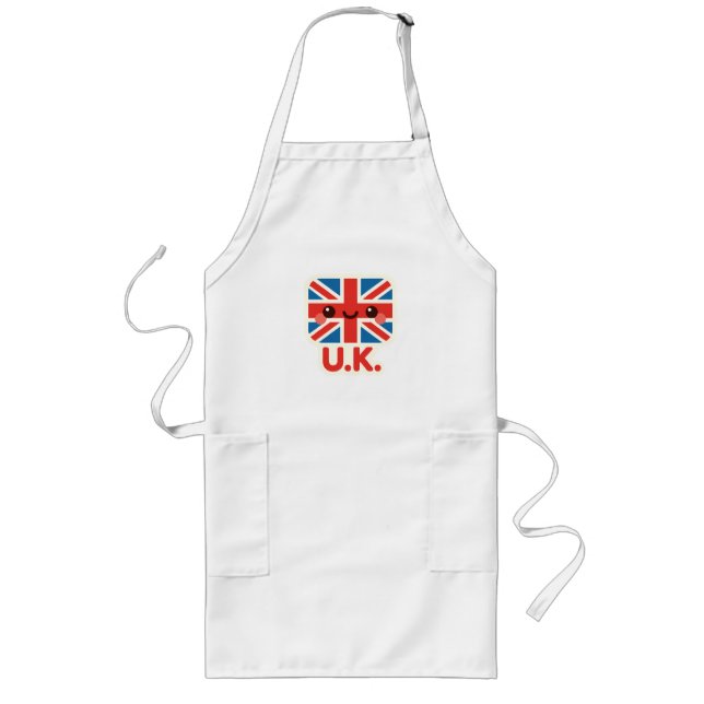 Tablier Long Drapeau britannique de Kawaii - Design britannique (Devant)