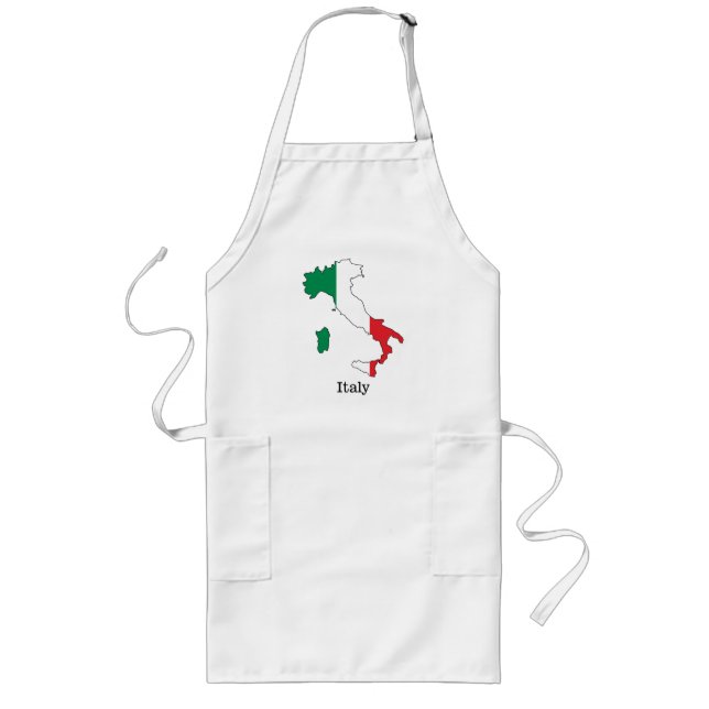 Tablier Long Drapeau de l'Italie dans sa carte - Collection de  (Devant)