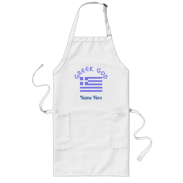 Tablier Long Drapeau grec Dieu grec Personnalisé  (Devant)