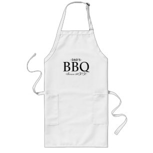 Tablier Long Drôle Black Papa's BBQ Typographie Hommes
