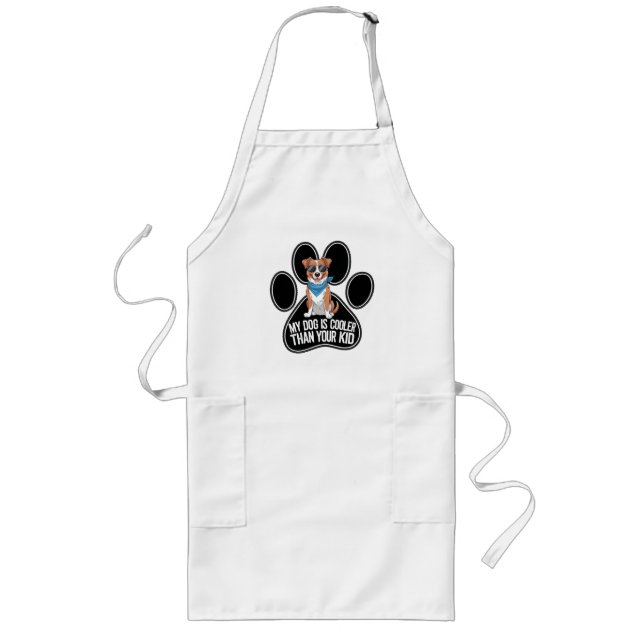 Tablier Long Drôle Chien Design : 'Mon Chien est Glacière que V (Devant)