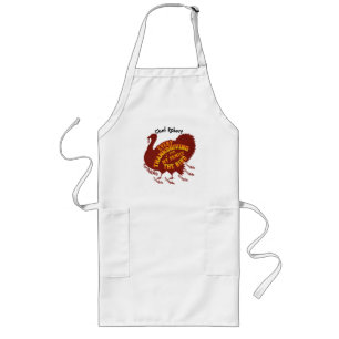 Tablier Long Drôle Gobble Gobble Turquie Thanksgiving Chef