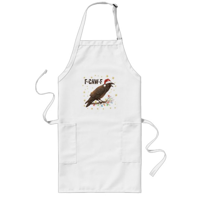 Tablier Long Drôle Noël Corbeau Corbeau F-CAW- F (Devant)