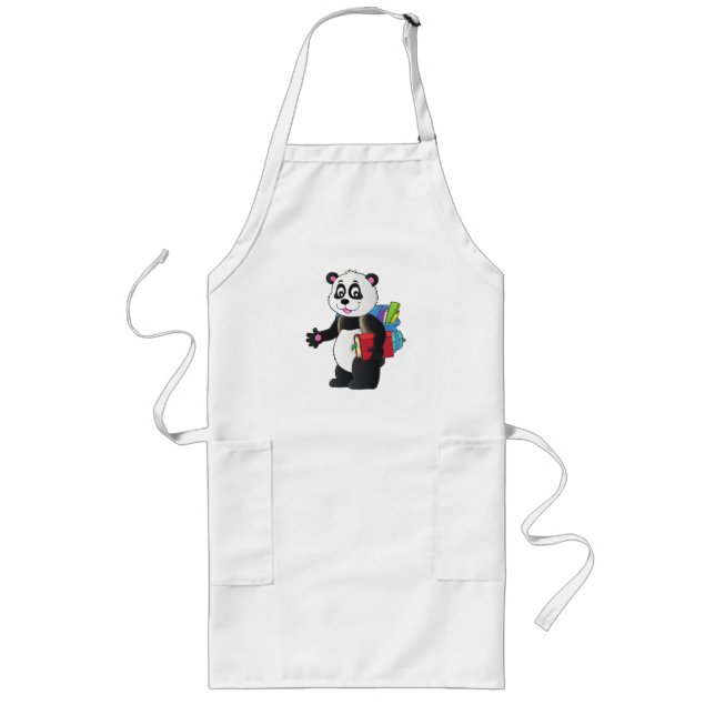 Tablier Long école d'amour panda (Devant)