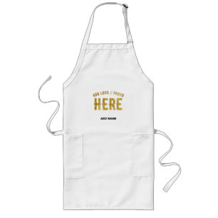 TABLIER LONG ÉLÉGANT BLANC PERSONNALISABLE MODERNE VERIFIED MAR