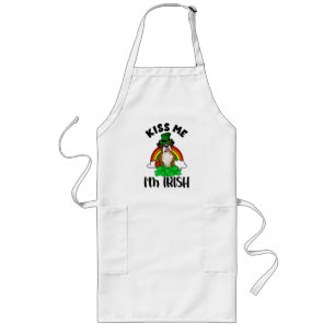 Tablier Long Embrasse-moi Je suis Irlandais, Funny St. Patricks