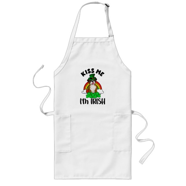 Tablier Long Embrasse-moi Je suis Irlandais, Funny St. Patricks (Devant)