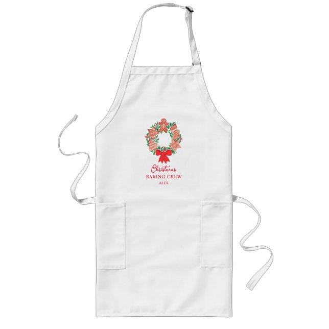 Tablier Long Équipe de pâtisserie de Noël personnalisée (Devant)