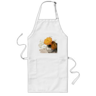 Tablier Long Espace cuisine en fleurs d'oranges