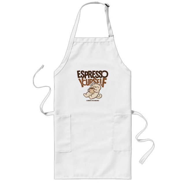 Tablier Long Faites une pause Espresso Mignon Chat Café – Caféi (Devant)