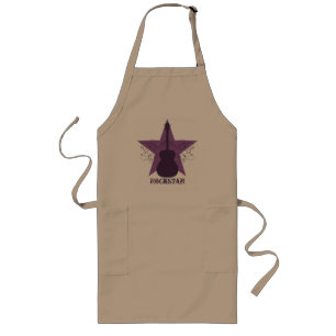 Tablier Long Fancy Guitare Star Fils Apron, Violet