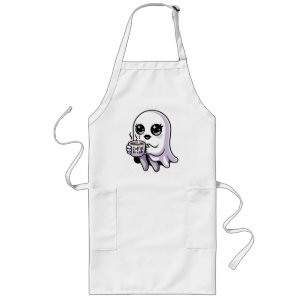 Tablier Long Fantôme de dessin animé Kawaii avec bas résille