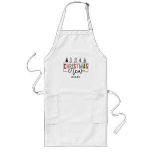 Tablier Long Festive Christmas Crew Ajouter le nom Apron