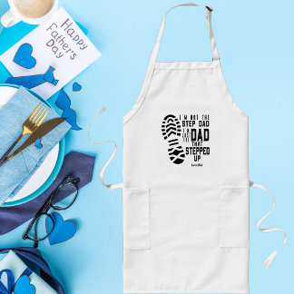 Tablier Long Fête des pères papa Étape personnalisée