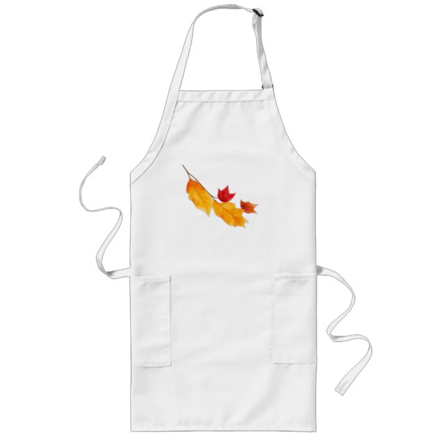 Tablier Long Feuilles d'automne aquarelle (Devant)