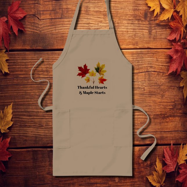 Tablier Long feuilles vintages d'érable - Merci Khaki (Créateur téléchargé)