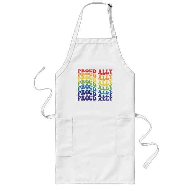Tablier Long Fière Ally | LGBTQ | GAY PRIDE | Arc en ciel (Devant)