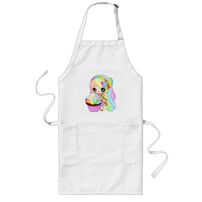 Tablier Long Fille arc-en-ciel  (Devant)