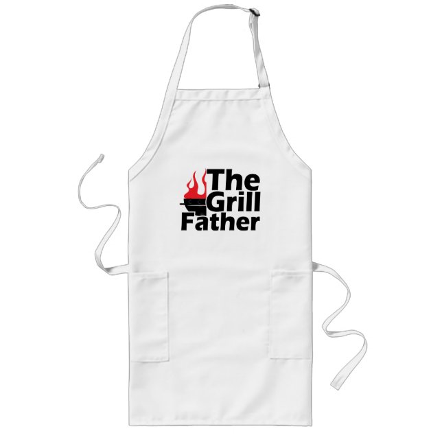 Tablier Long Flammes amusantes Grillfather Apron (Devant)