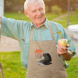 Tablier Long Flammes & Grill Incendie Personnalisé