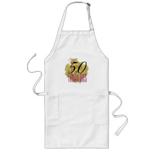 Tablier Long Fleur de cactus jaune 50 et Fabuleux anniversaire