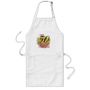 Tablier Long Fleur de cactus jaune 50 et Fabuleux anniversaire