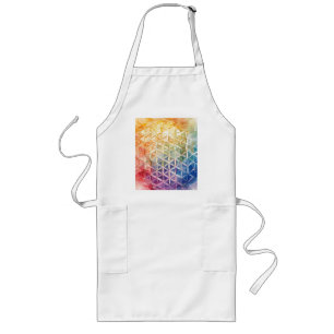 Tablier Long Fleur de vie - Peinture aquarelle