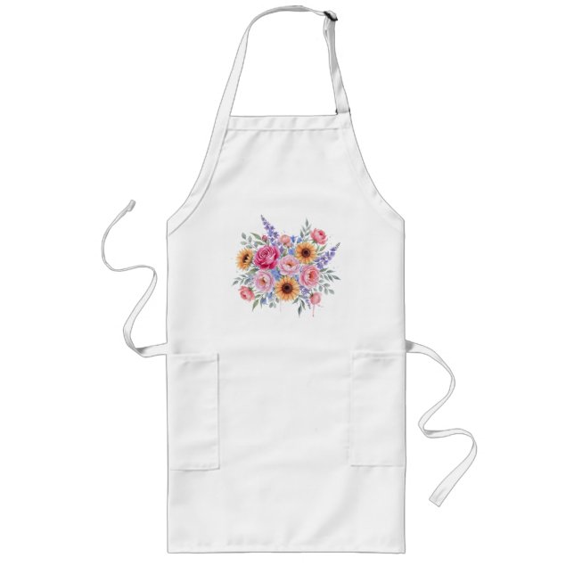 Tablier Long Fleurs (Devant)