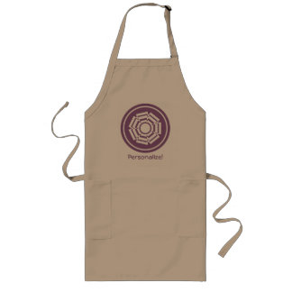 Tablier Long Floral Groove Apron, Eggplant