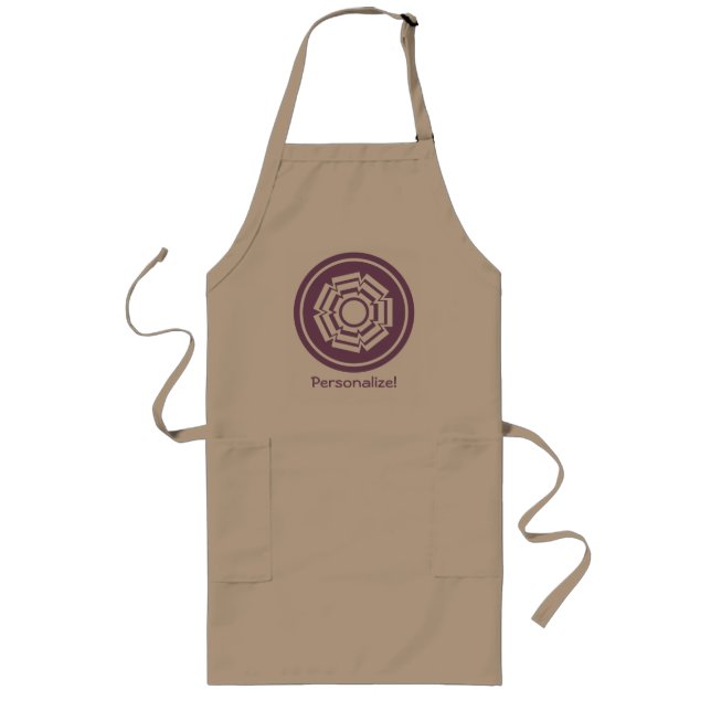 Tablier Long Floral Groove Apron, Eggplant (Devant)