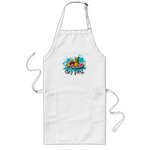 Tablier Long Fraîcheur - Été - Aquarelle Fruits tropicaux