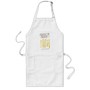 Tablier Long Français Fries Love Langue Amour Amoureux Apron Am