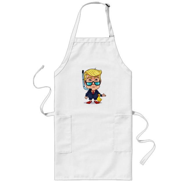 Tablier Long Funny Donald Trump Snorkel Cartoon with Rubber Duc (Devant)