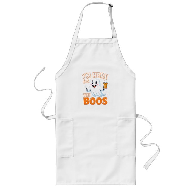 Tablier Long Funny Halloween Ghost Design – "I’m Here for the B (Devant)