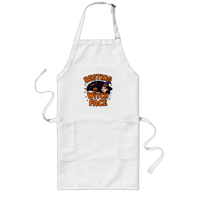 Tablier Long Funny Halloween Witch Design – "Resting Witch Face (Devant)