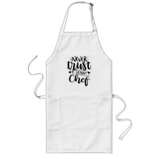 Tablier Long Funny Never Trust a Skinny Chef Casquette Modern