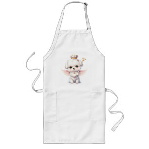 Tablier Long Furry Joy : Angel Wing Maltese Chig Puppy Cadeau